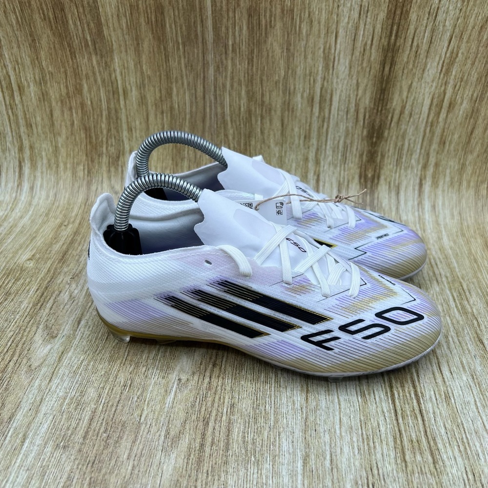 Adidas F50 Elite FG J Soccer Cleats Kid's Size 2.5 White Gold Purple JH7713 NEW
